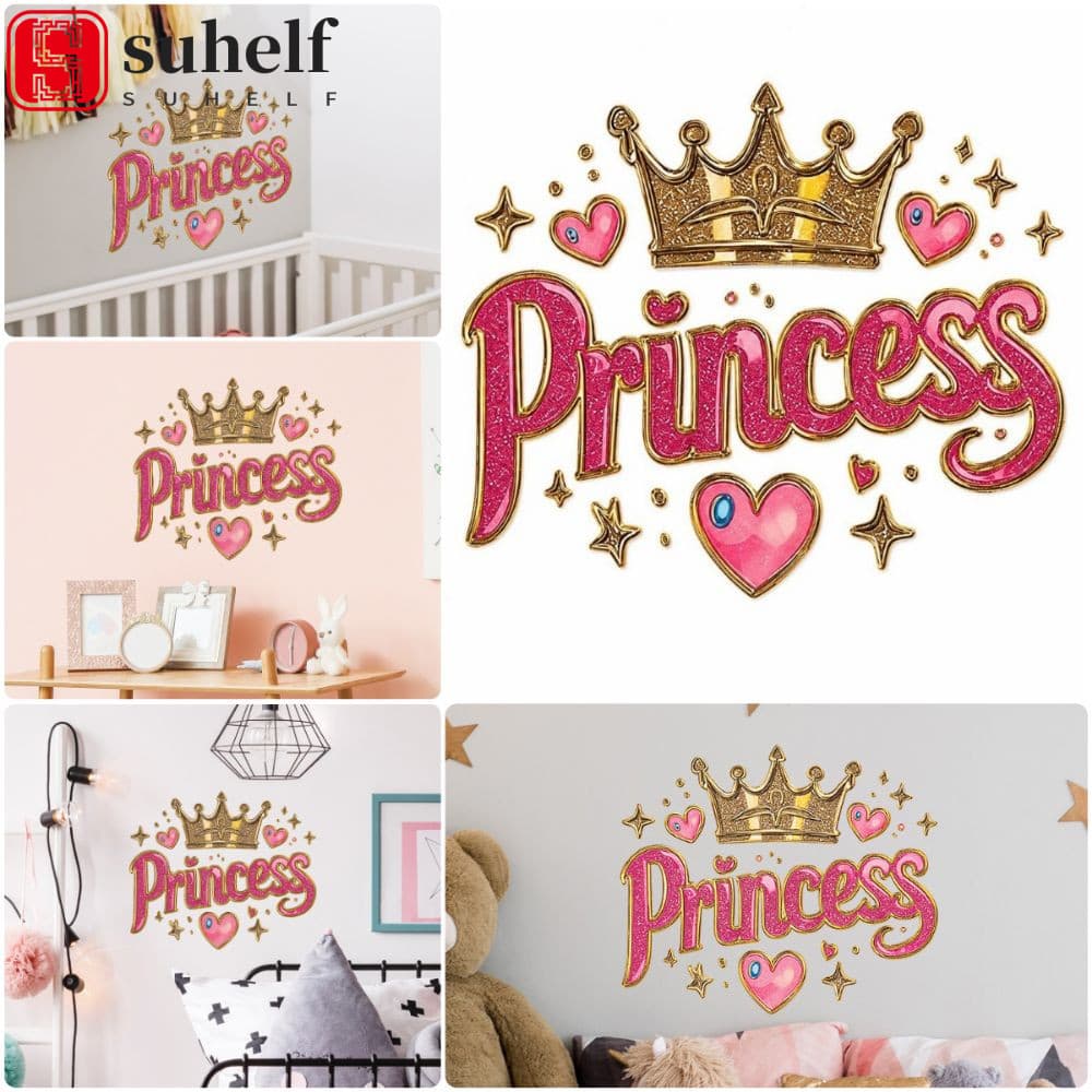 Decalques De Parede De Princesa SUHELF , Adesivo Autoadesivo Com Estrelas De Corações , Sem Danos