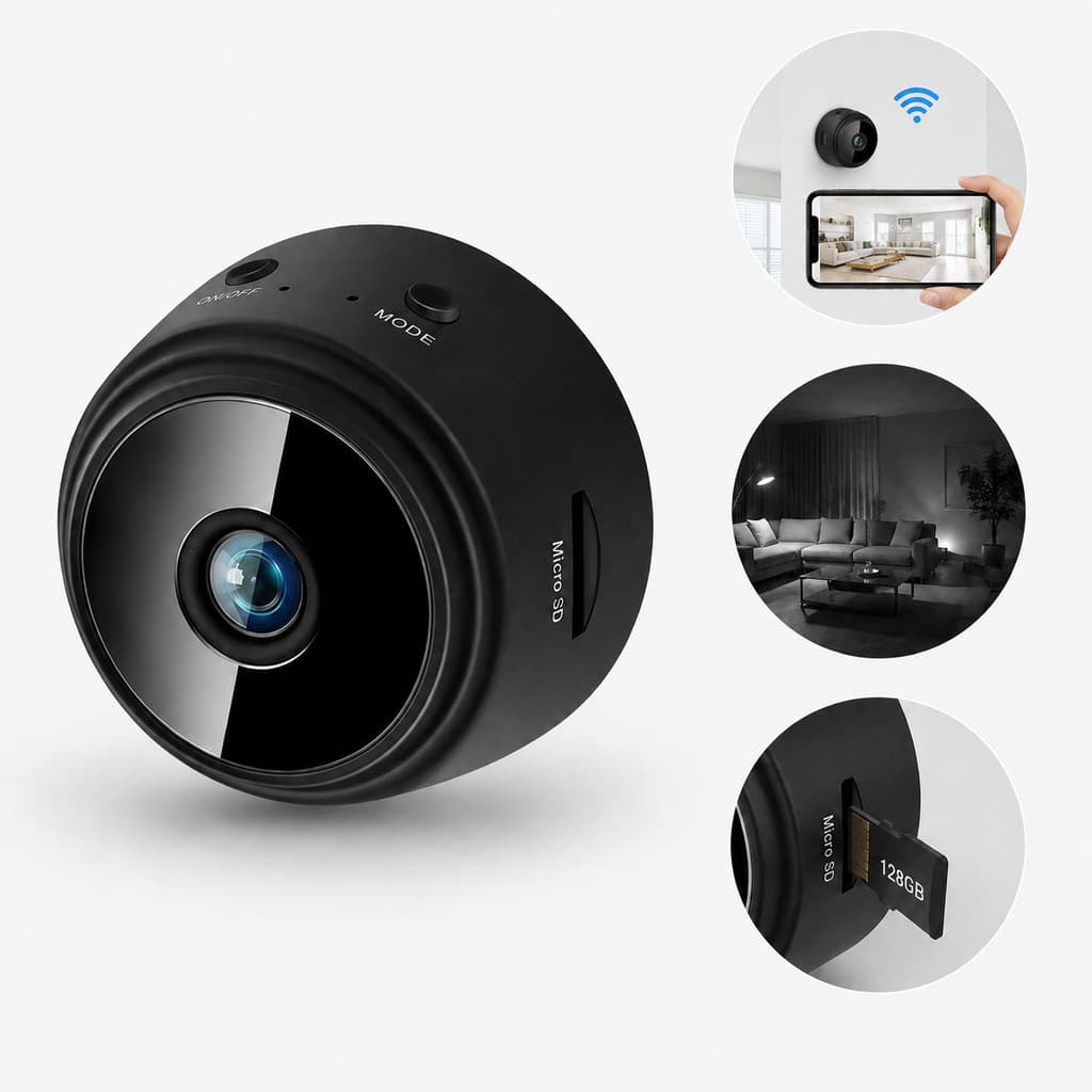 Câmera A9 Mini WiFi 1080P HD com Visão Noturna Sem Fio para Monitoramento e Vigilância