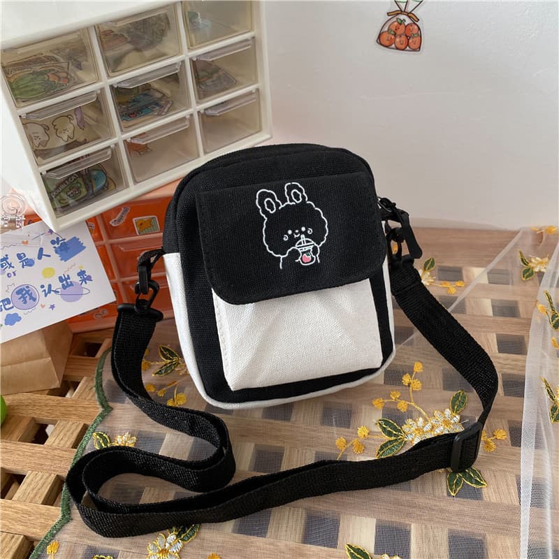 Moda Coreana Lona Ombro Bolsa Feminina Pequena Mensageiro Crossbody Saco Para Meninas Estudantes Algodão Pano Bolsas Fem
