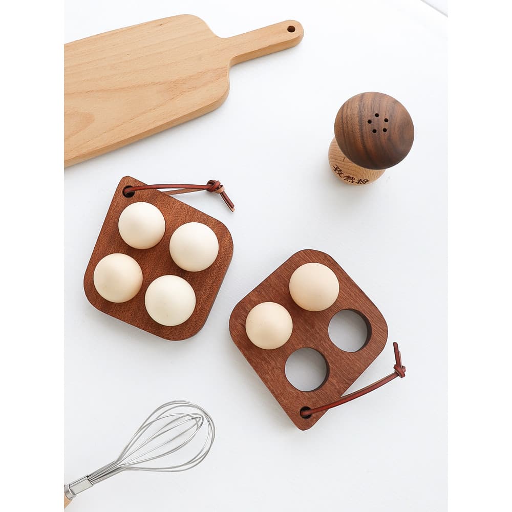 Caixa de armazenamento de ovos de madeira maciça bandeja de ovos de pato Rack de armazenamento de ovos geladeira cozinha