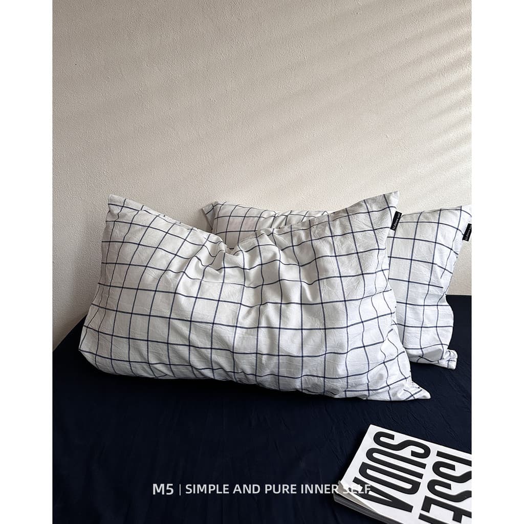 Preto branco único produto combinando algodão puro fronha par travesseiro núcleo forro capa de couro único 48x74cm fronh