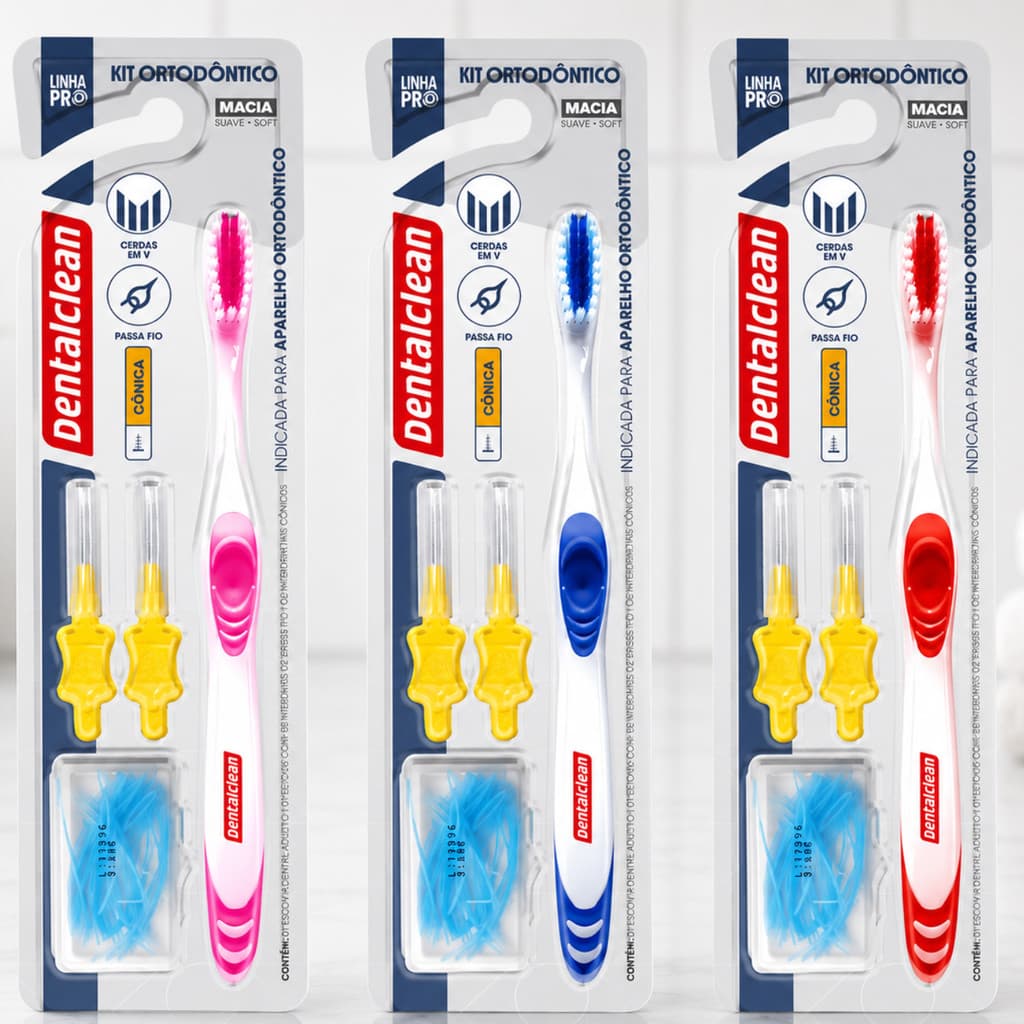 Kit Ortodôntico Higiene Bucal Completa Limpeza para Aparelho Dental Cuidados Diários