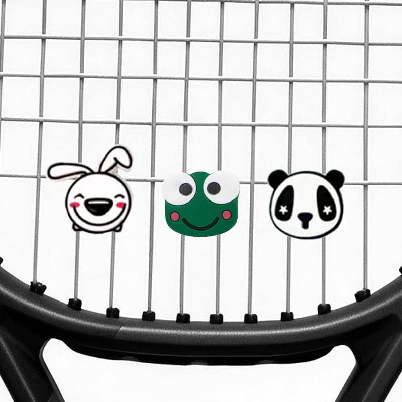 Dupla face embutida raquete de tênis amortecedor dos desenhos animados Animal Net raquete amortecedor Silicone amorteced