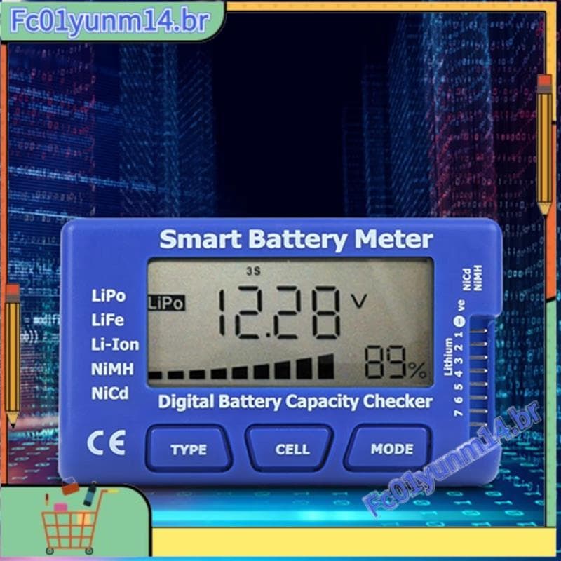 Medidor De Bateria Digital Inteligente 55Inn1 Verificador De Capacidade Da Com Display LCD ESC/PPM Tester RC