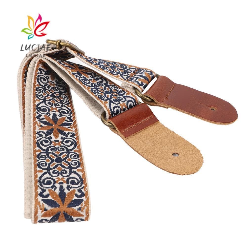 LUCIAE 2 Conjuntos De Alça Para Ukulele , Cinto De Ombro Colorido De Couro + Poliéster Com Comprimento Ajustável , Estil