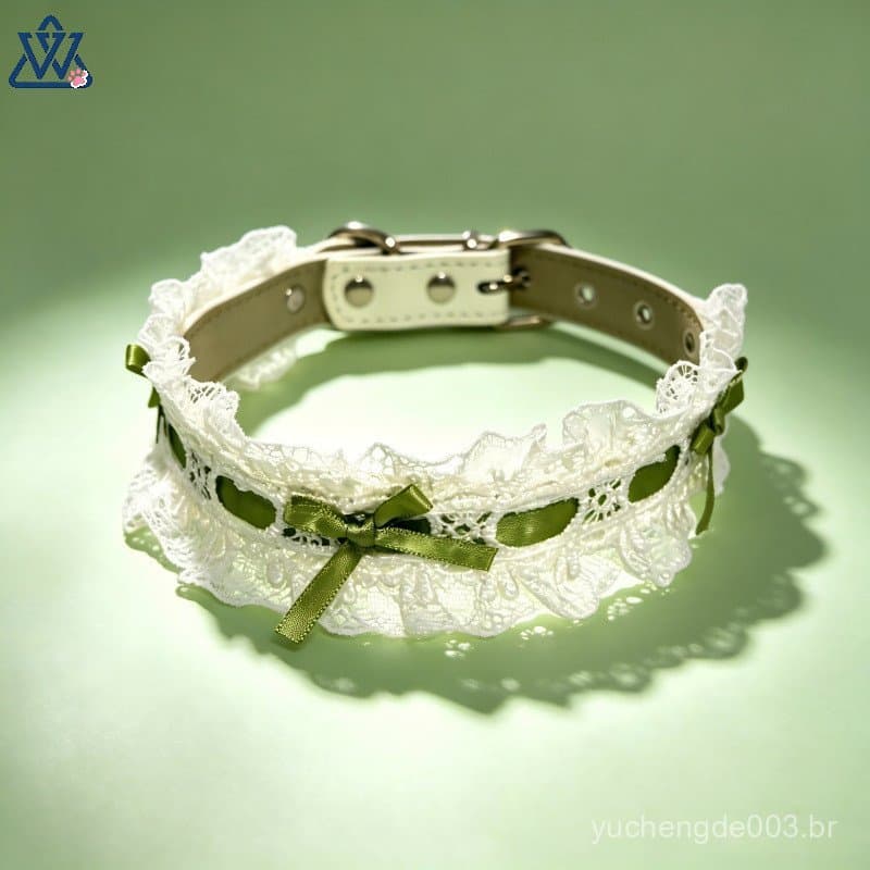 Coleira de Renda para Cães Wangwuwu, Coleira para Gatos e Cães de Pequeno e Médio Porte, Acessórios para Animais de Esti