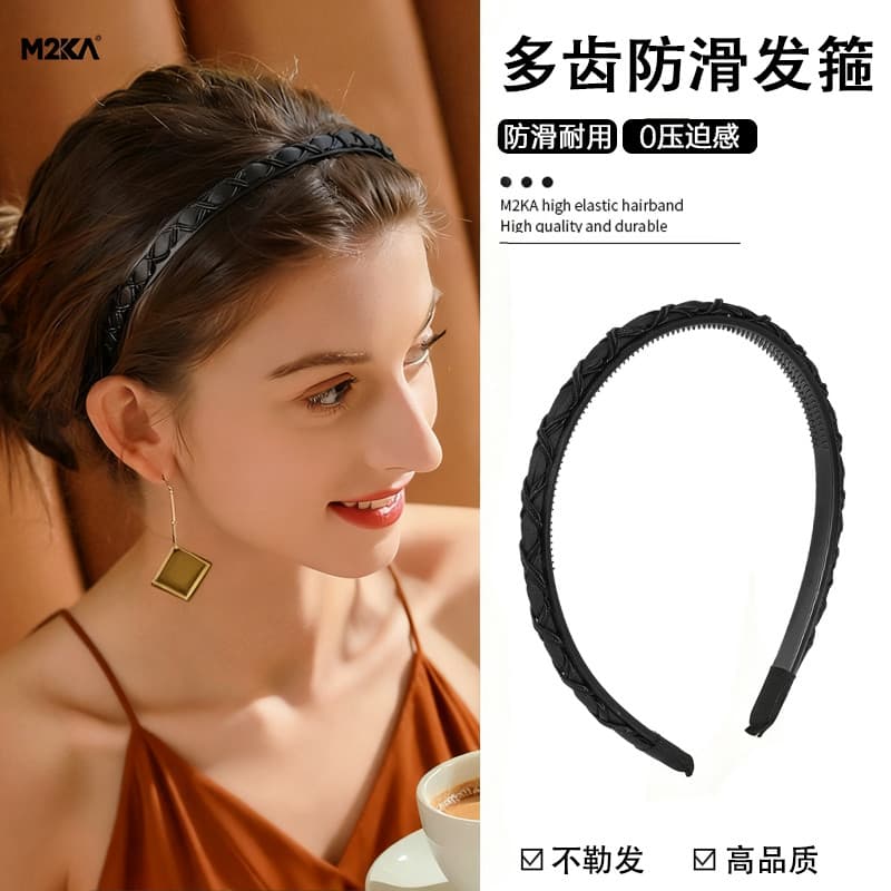 M2Ka corda enrolamento bandana feminino estilo coreano High-End sentido Anti-deslizamento bandana com dente não estrangu