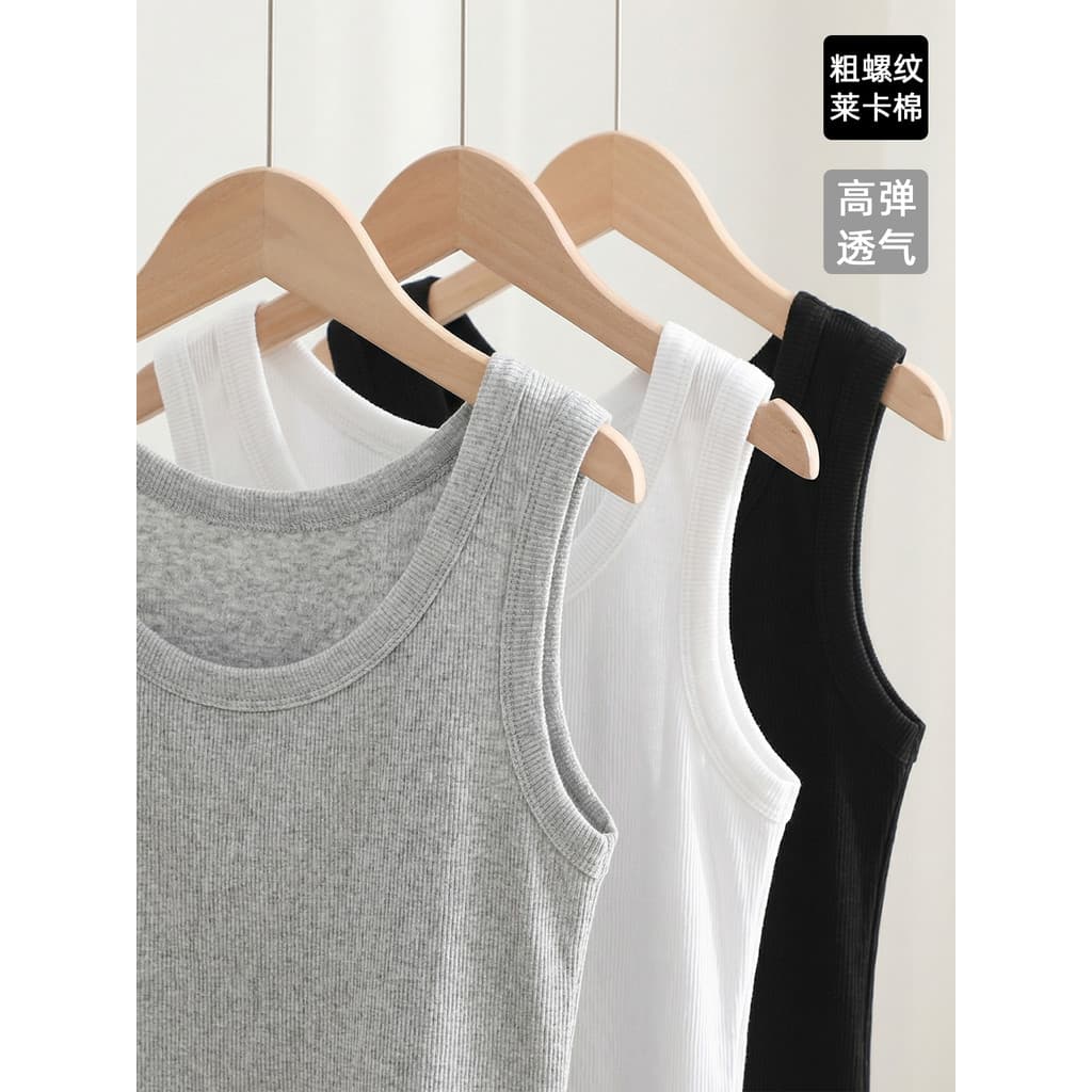 Colete de algodão com rosca em U, feminino, verão, Slim fit, roupa externa, linda cobertura traseira, seios, fundo