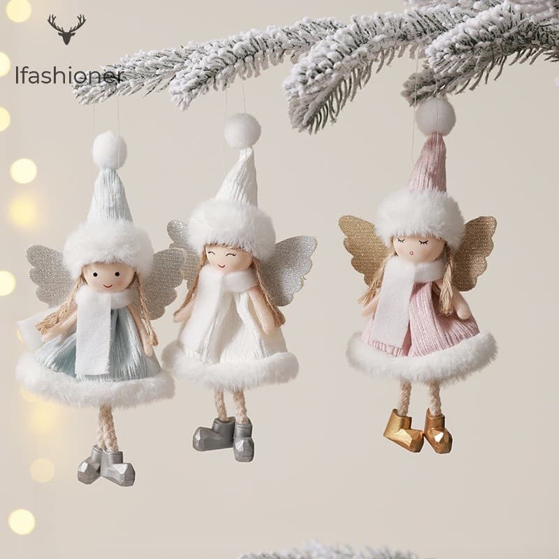 Boneca De Pelúcia De Menina Anjo De Natal-Enfeite De Árvore De Alta Qualidade Para Decoração De Férias