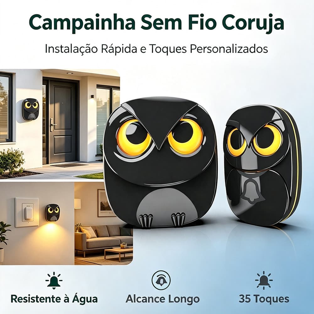Campainha Sem Fio Com Sensor Infravermelho Para Portas Casa