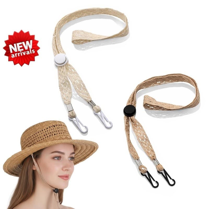 < YP > Alça De Chapéu À Prova De Vento Com Renda De Algodão Estilo Japonês Versátil Queixo Anti-Queda Para Mulheres Chap