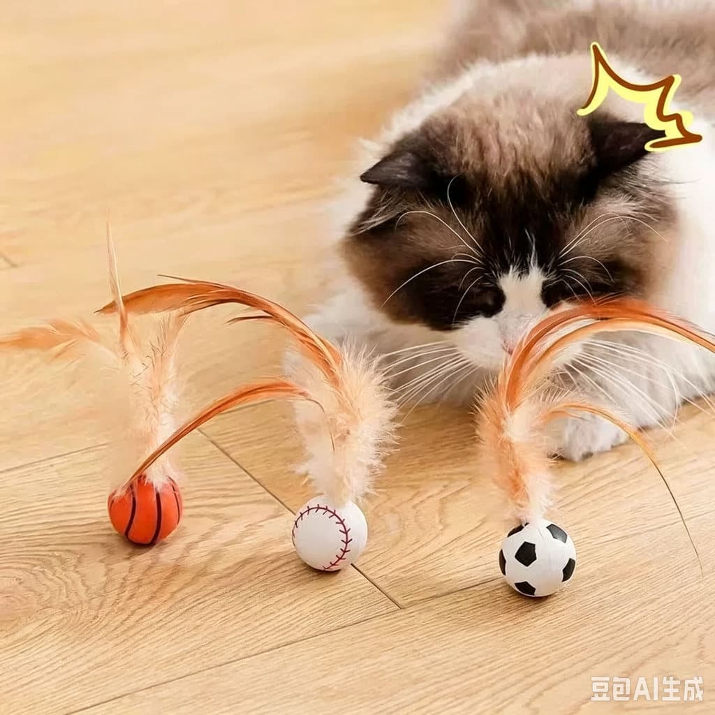 Novos produtos auto-feliz gato brinquedo bola badminton saltando bola saltitante pet gato provocando brinquedo gato tédi
