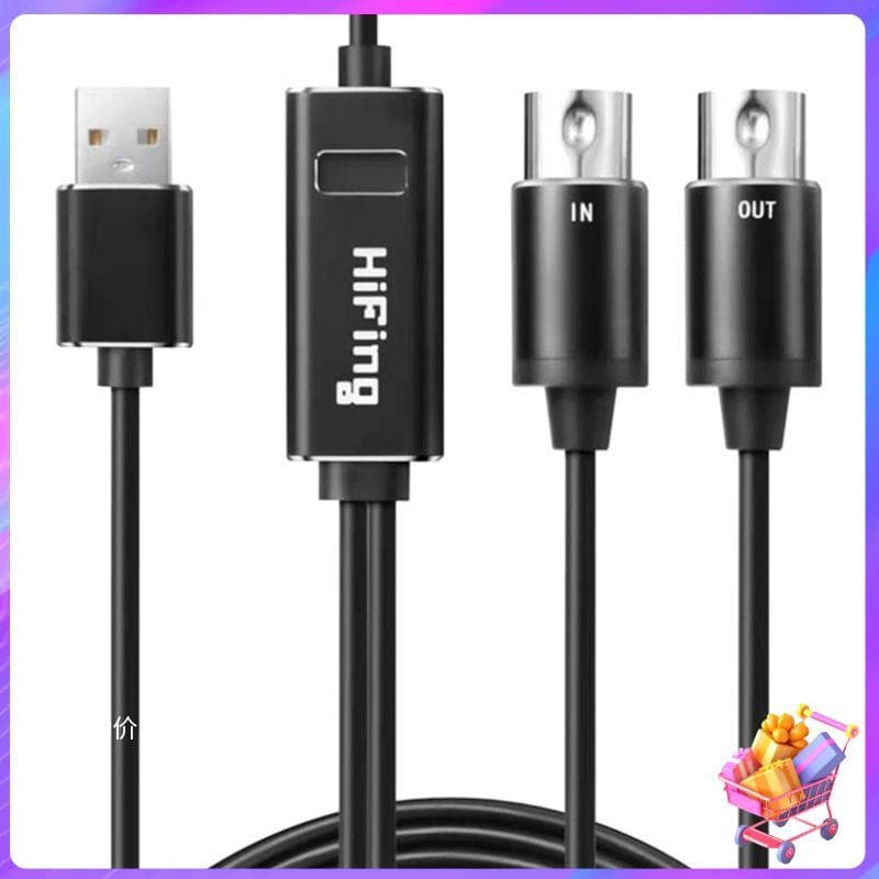 [Bom Negócio] Conversor De Cabo MIDI Para USB De 5 Pinos , Adaptador De Interface Piano Digital , Bateria Eletrônica , E