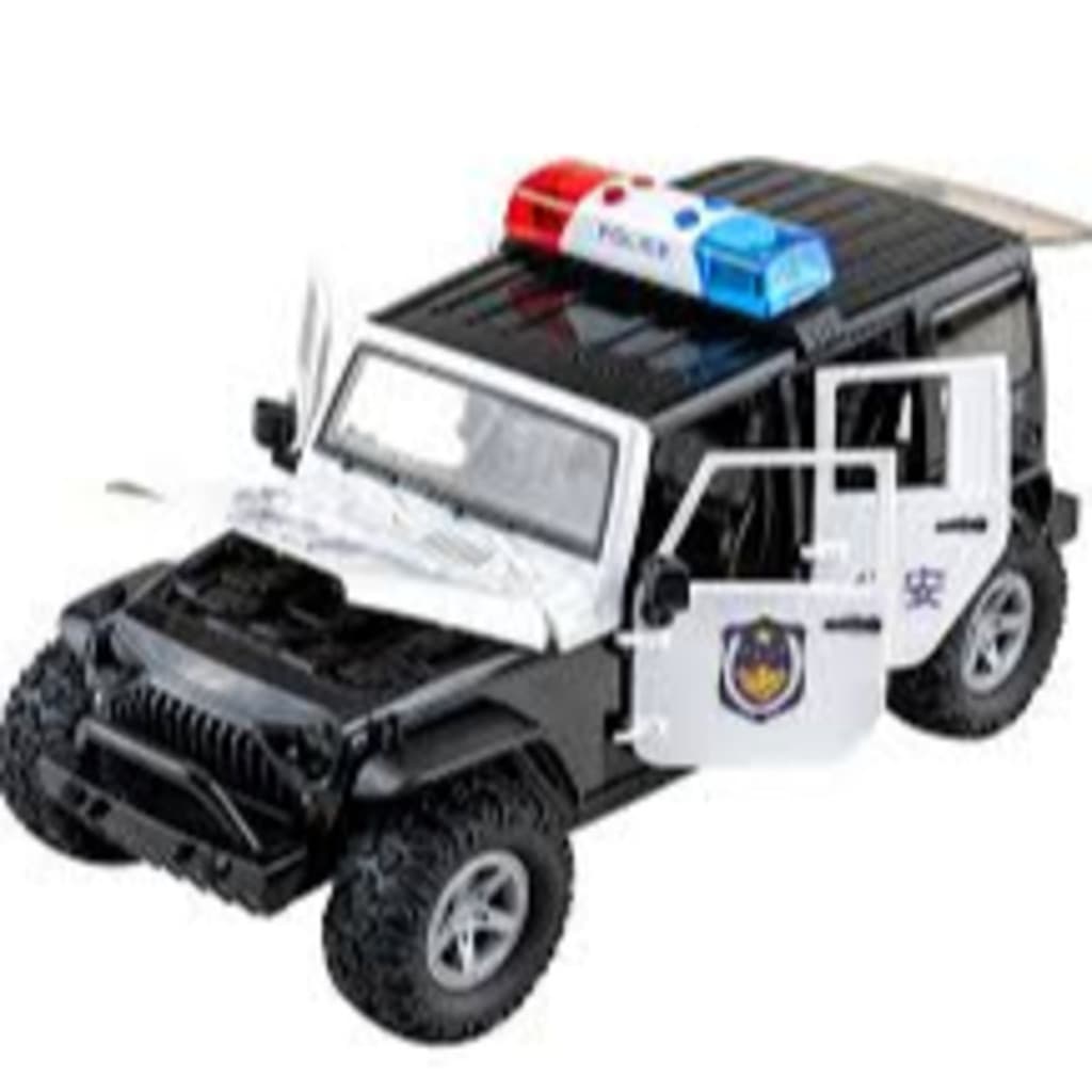 Carro de Policia Brinquedo para Menino Sirene 3D Luz Bate e volta