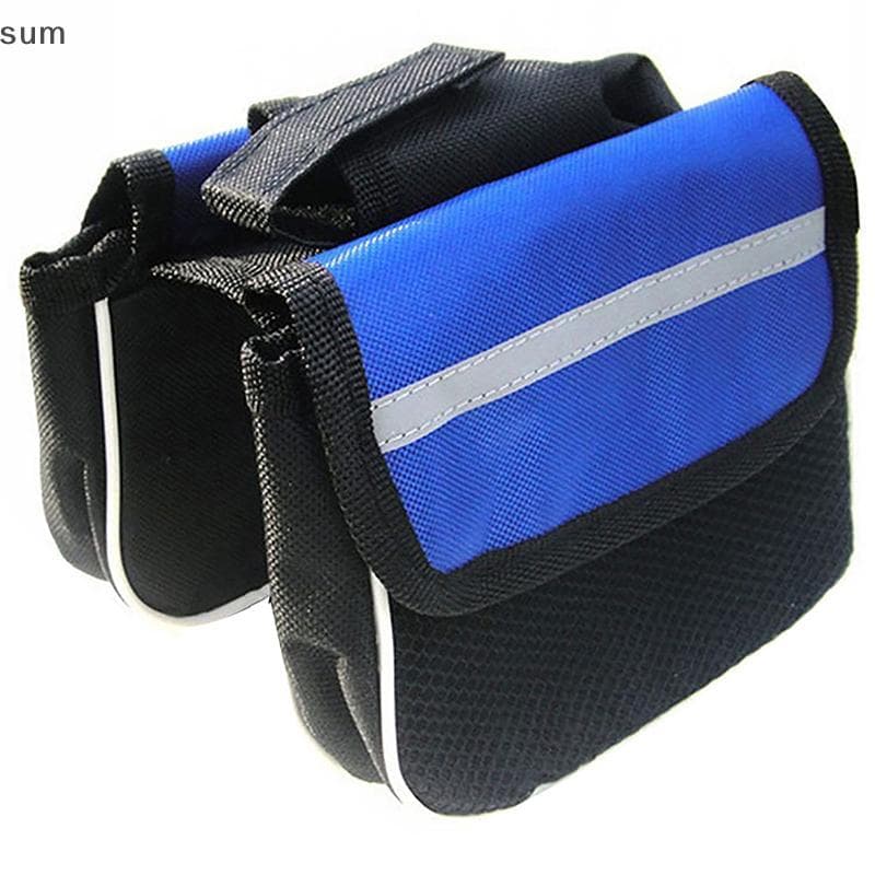 [sum] Bolsa De Tubo Frontal À Prova De Chuva Para Bicicleta , Formato Duplo , Acessórios De Ciclismo Mountain Bike , De