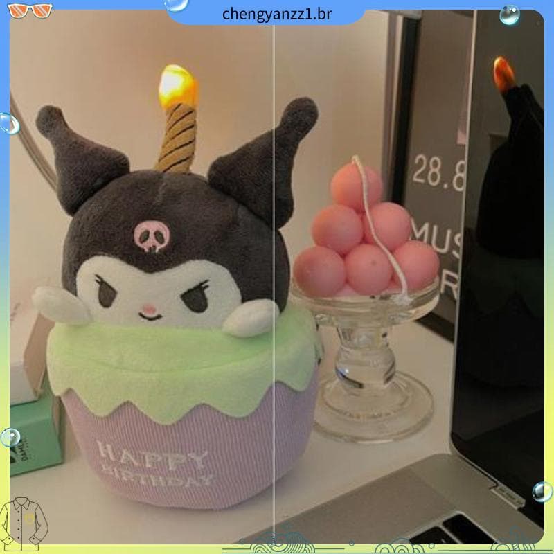 Cantando estrela Kirby presente de aniversário bolo Kuromi boneca boneca brinquedo de pelúcia música de aniversário