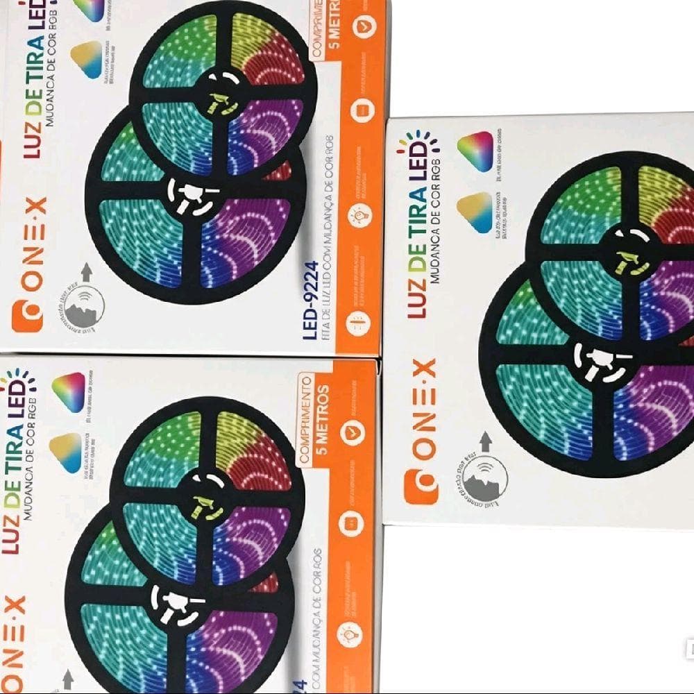 ONEX Luz de Tira LED LED-9224 5 Metros Mudança de Cores RGB para Decoração e Iluminação