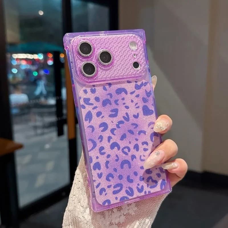 Leopardo Estampa Ângulo Reto Cor Anti-Queda Se Torna Instantaneamente Capa De Telefone Transparente Para IPhone 11 12 13