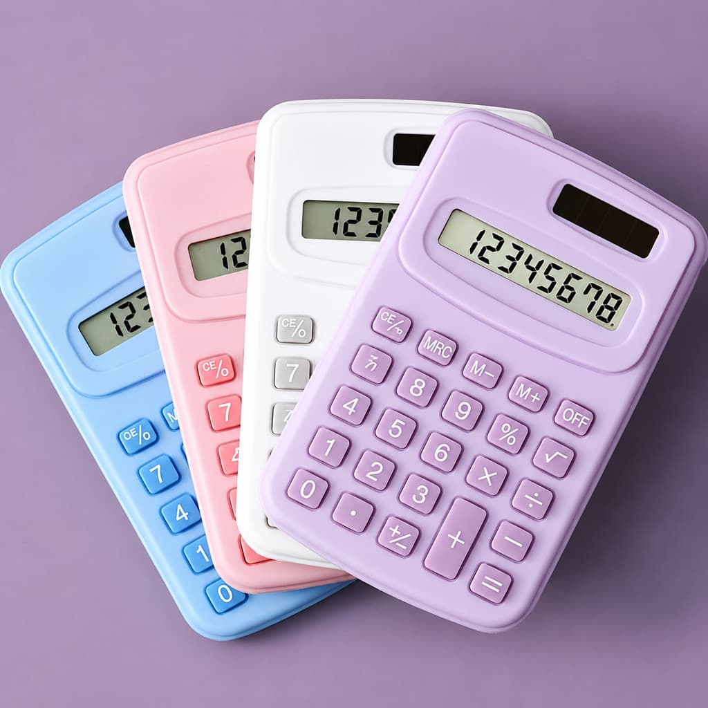 Calculadora de Mesa 12 Dígitos – Design Colorido com Energia Solar e Bateria