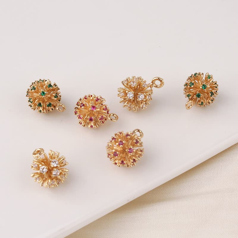 Bola de neve cobre Micro-incrustado zircão pingente diy jóias acessórios brincos colar pulseira Material artesanal pinge