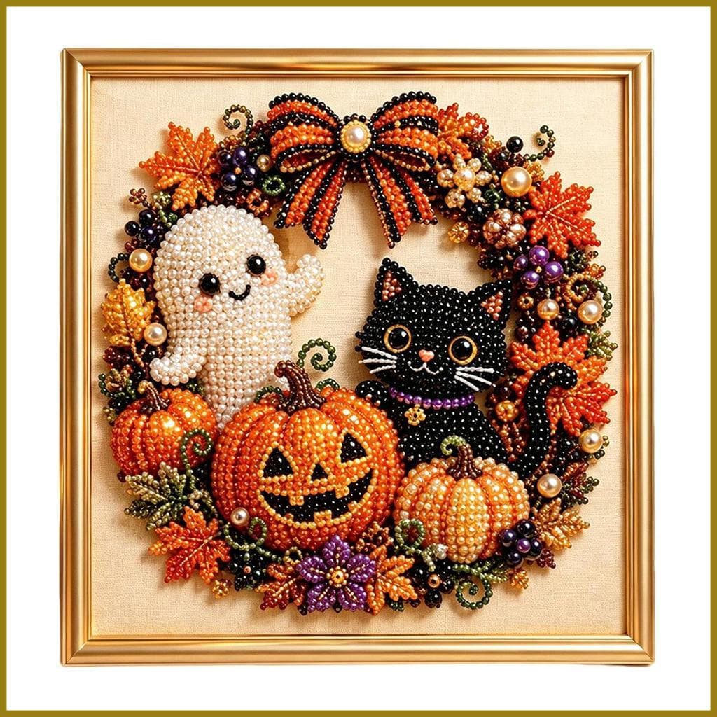 Halloween Pérola Arte Kit 3D Grânulo Pintura Espumante Abóboras Decoração Gem Kits Para Restaurante Hotel fuanbbr