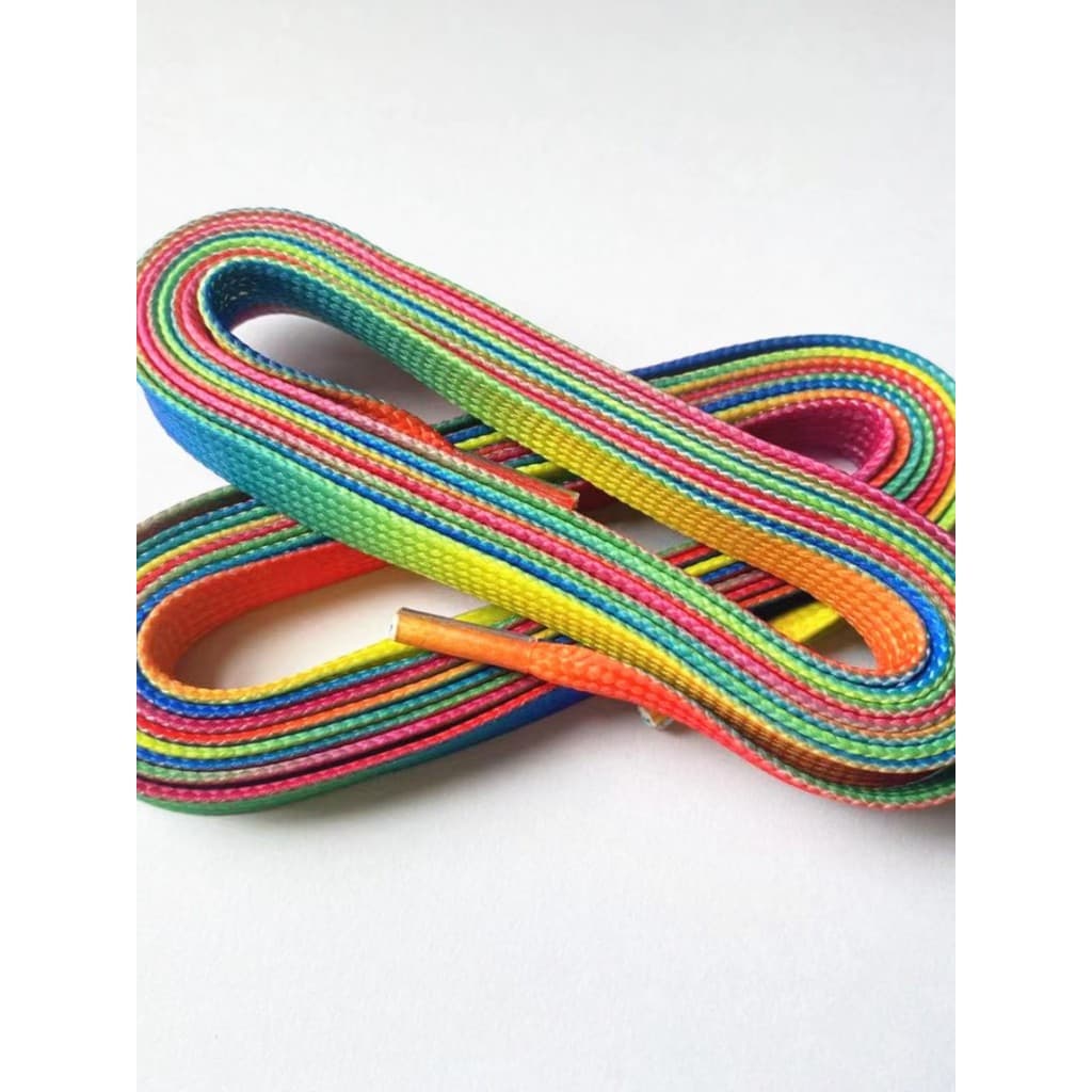 Novo arco-íris tênis de gelo cadarços crianças juventude adulto skates patins cadarços cera multicolorido cadarços