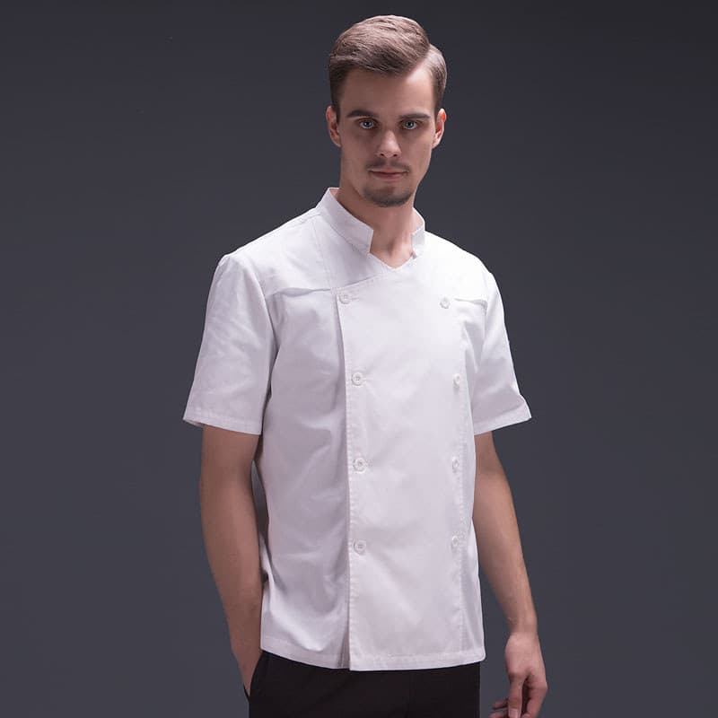 Roupas de trabalho do chef verão respirável fino cozinha Workwear masculino feminino chef pastelaria roupas meia manga