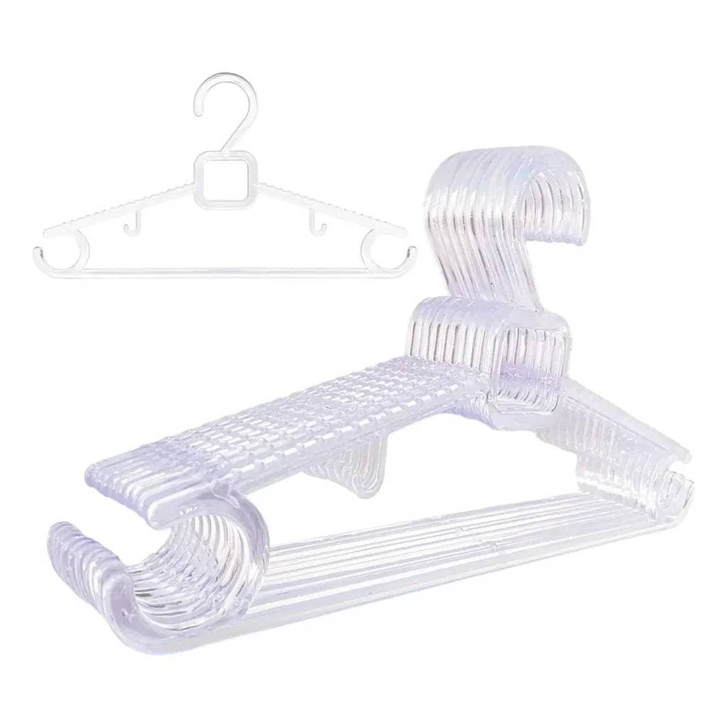 Kit 50 Cabides Acrílico Antideslizante Organizador Para Loja