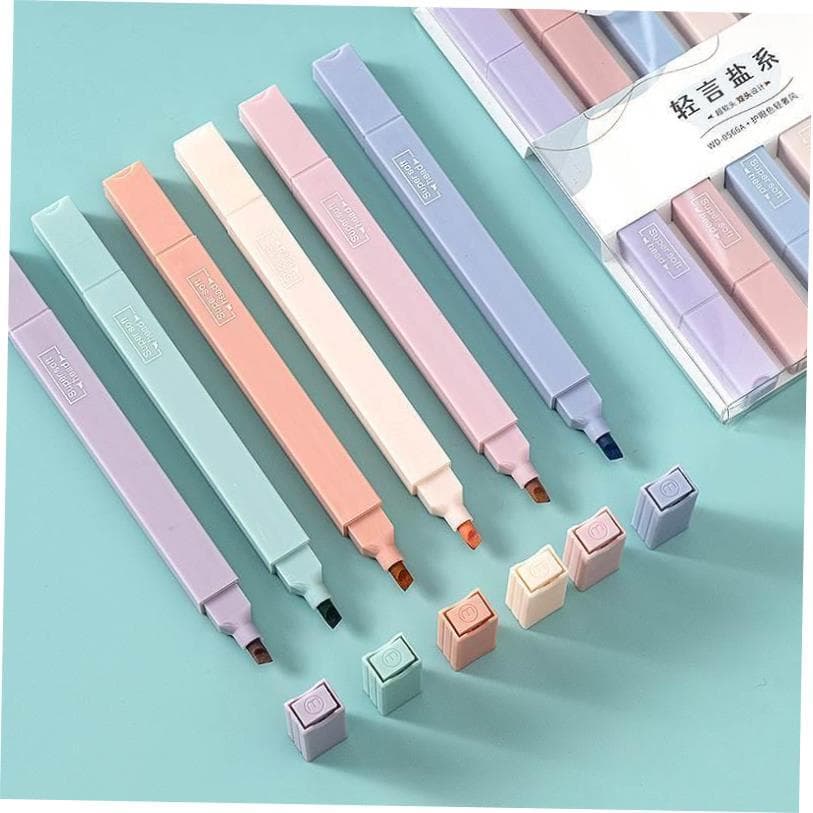 6 Pcs Pastel Marcadores Caneta Fluorescente Marcador