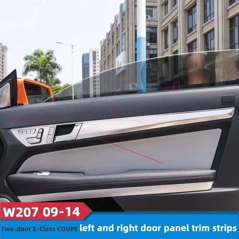 Fibra De Carbono Interior Do Carro Maçaneta Da Porta Painel Tiras Capa Guarnição Para Mercedes Benz Classe E Coupe W207