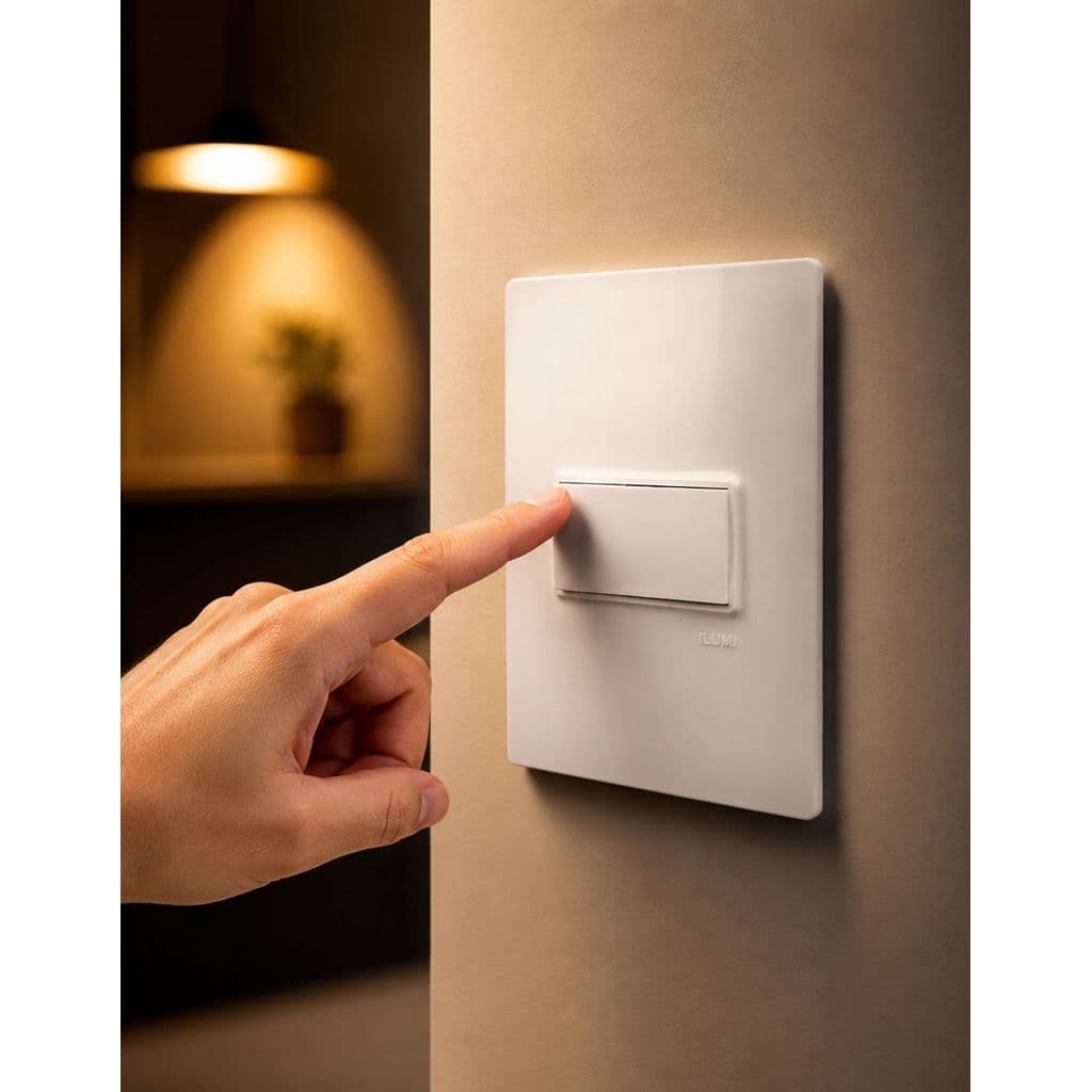 Interruptor De Luz Simples 1 Tecla Branco 10a 4x2 Conjunto Unipolar de Embutir com Placa Residencial