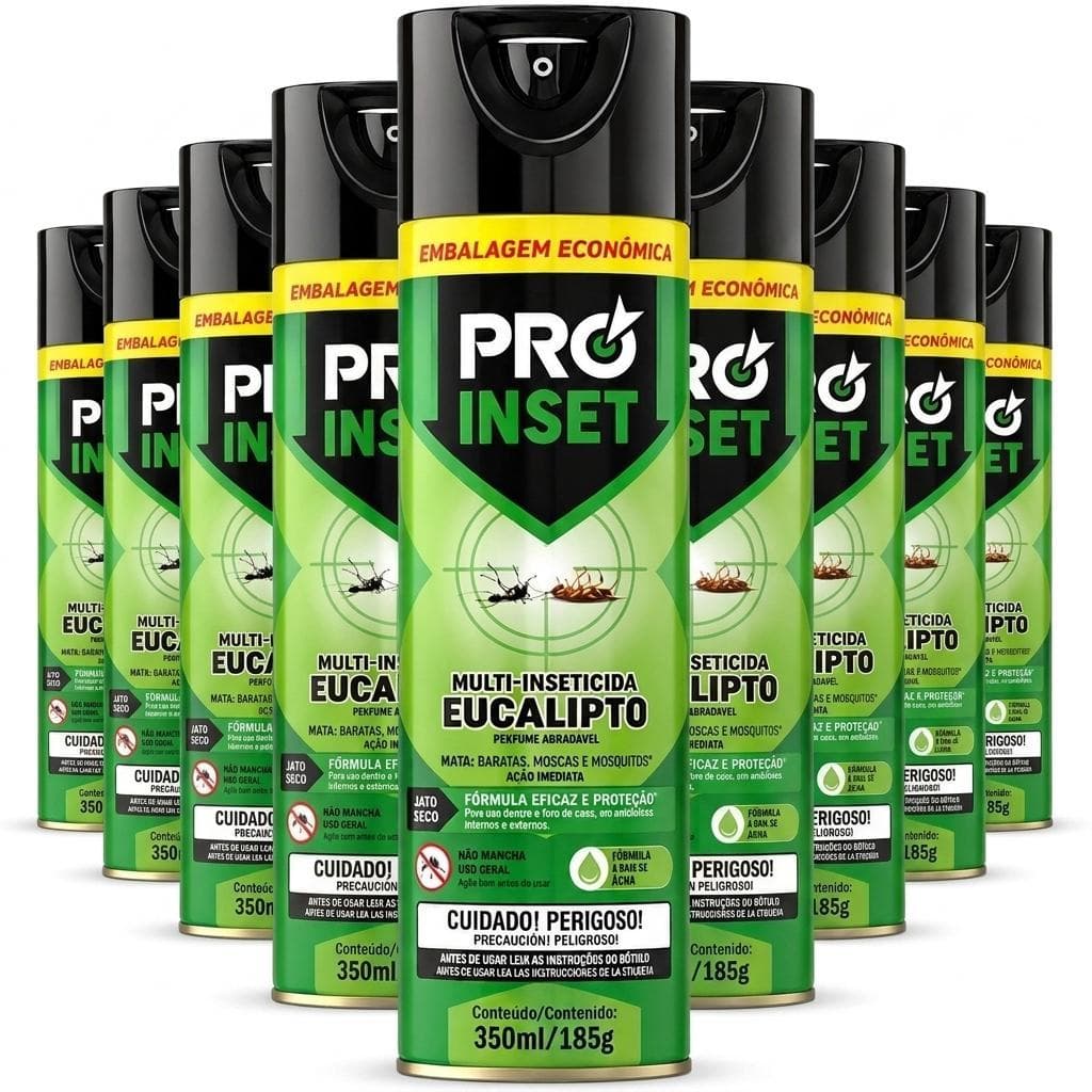 Kit 12 Multi-Inseticida Proinset Eucalipto 350ml/185g contra Insetos
