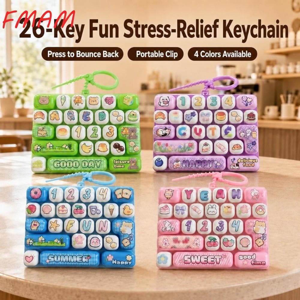 Brinquedo De Inquietação Para Alívio Do Estresse FMAM , Com 26 Teclas Teclado Mecânico Clicker Tecla Suspensa De Desenho