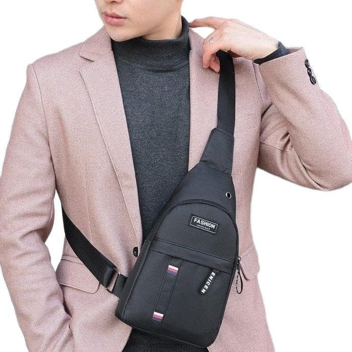 Peito De Lona Da Moda Masculina Bolsa CrossBody Sling Ombro Casual Outdoor Bolsas De Cintura À Prova D'água