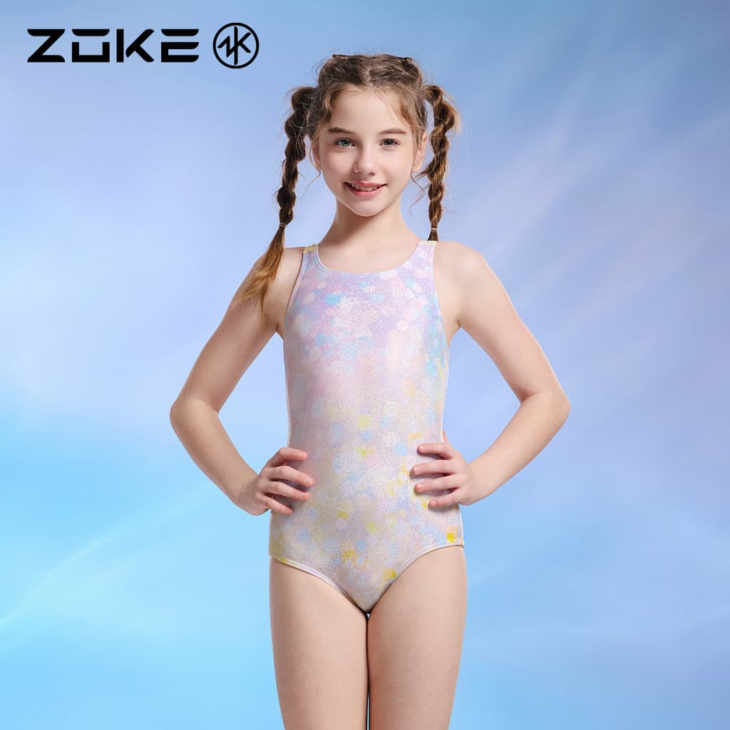 Zhuke maiô infantil feminino treinamento profissional piscina dedicado médio grande triângulo de uma peça infantil