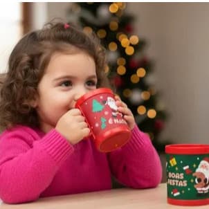 Caneca Natalina Wincy 3D – Plástico Resistente, Tema de Natal, Decoração e Presente