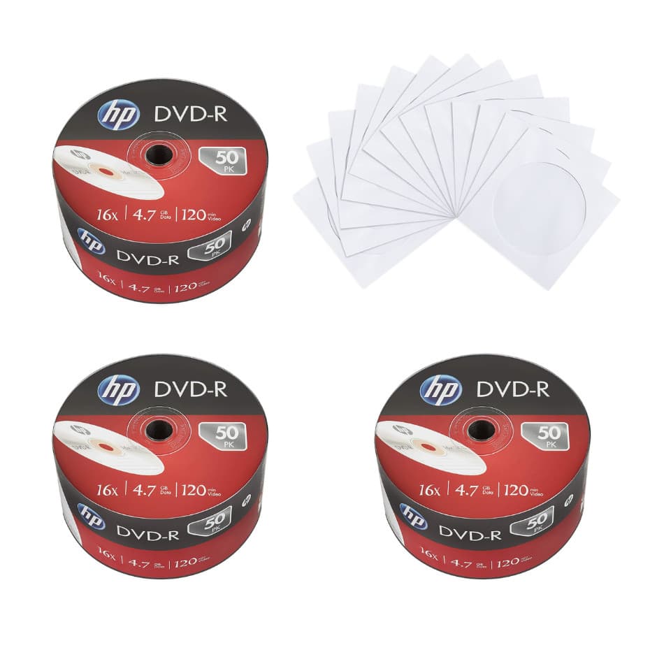 Kit com 5 DVDs HP + Envelopes | Ideal para Jogos de PS2, Backup e Músicas