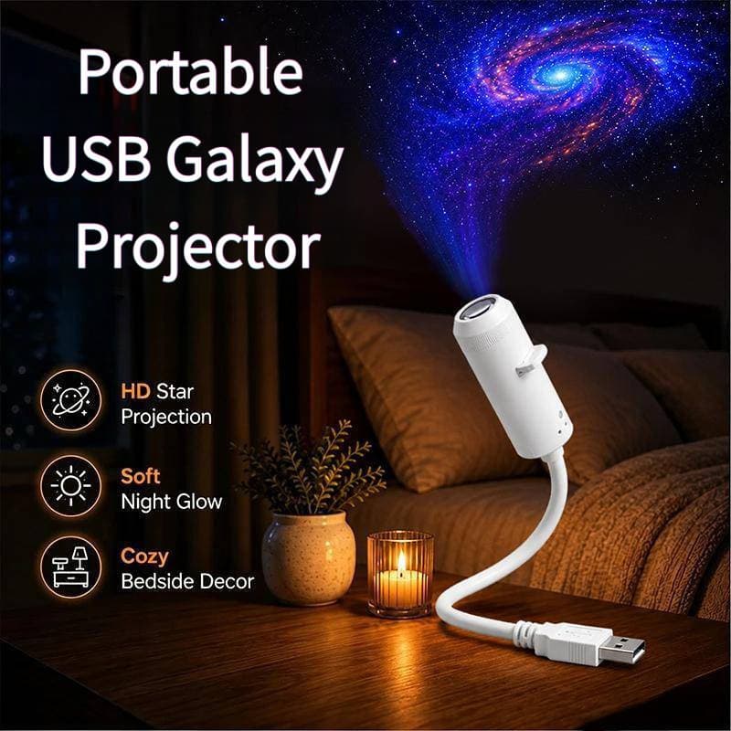 Luz Portátil Do Projetor USB Galaxy , 360 ° Noturna Giratória Céu Estrelado , Adequada Para Decoração De Casa E Carro