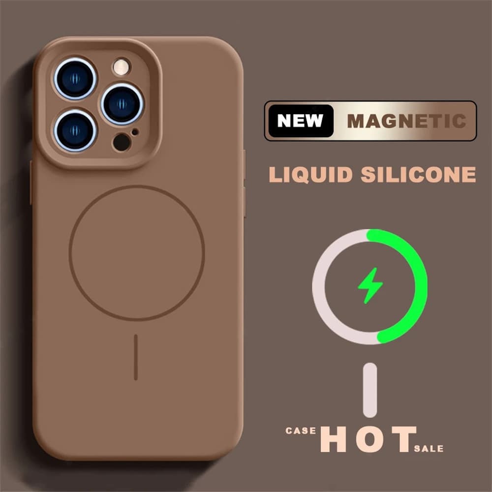 Nova Cor Pele Amigável Magnética Capa De Telefone De Silicone Macio Para iPhone 18 Pro Max 17 16 15 14 13 12 Plus Lente