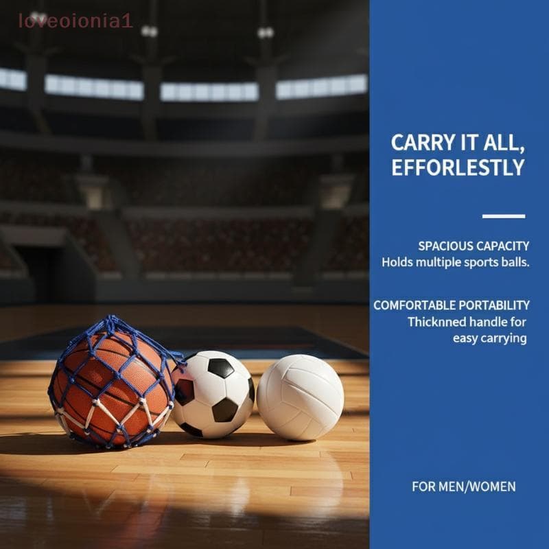 [love] Bolsa De Rede De Futebol De Nylon Transporte De Armazenamento De Bola Única Para , Basquete , Vôlei , Suporte Dur