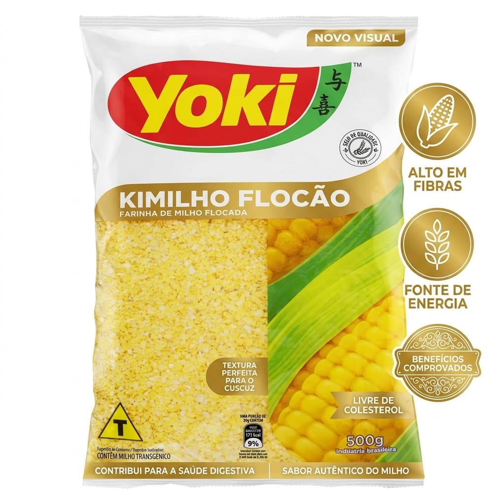 Farinha De Milho Flocão Kimilho Yoki Pacote 500g Cuscuz