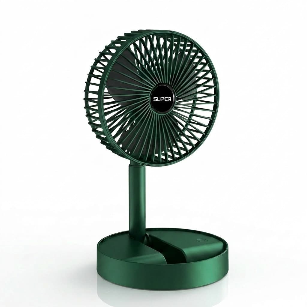 Mini Ventilador De Mesa USB Recarregável 3 Velocidades Retrátil Dobrável Silencioso Portátil