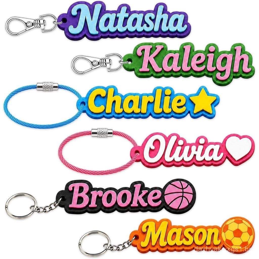 Chaveiro Personalizado com Etiquetas de Nomes em 3D | Material escolar, presentes de volta às aulas para estudantes, per