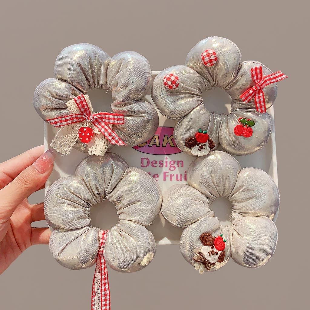 Estilo coreano crianças flor Scrunchy anel de cabelo cabeça flor menina bonito gravata bola cabeça borracha alta elástic