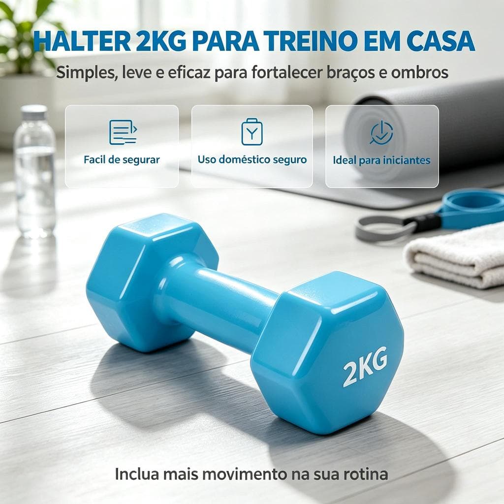 Par de Halteres Emborrachados 2kg Peso de Mão para Musculação Pilates Academia em Casa Halteres De Musculação