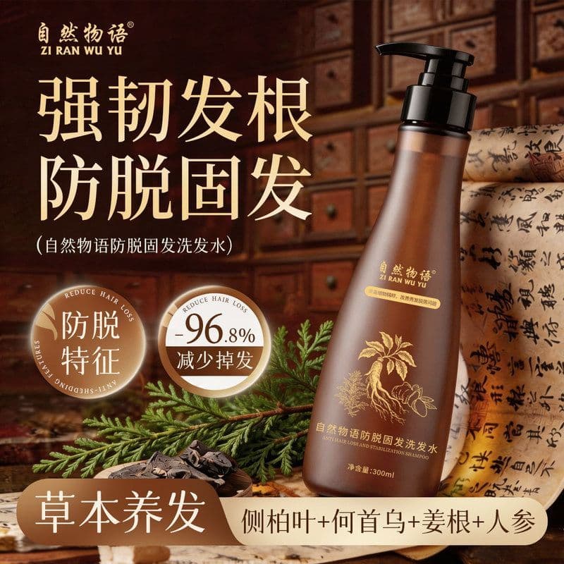 Tik Tok Shampoo de cabelo Anti-perda de venda quente, cabelo denso de ervas, cabelo forte, versão aprimorada, forte cont