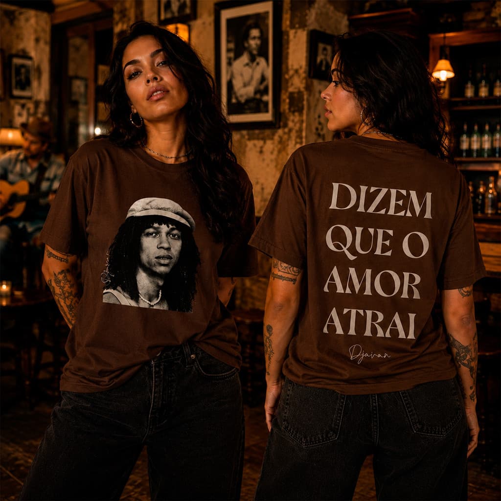 Camisa Cantor Djavan Camiseta Música MPB  Frase Feminina Masculina Algodão Lançamento Plus Size