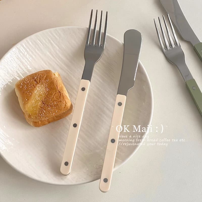 Ins estilo conjunto de talheres faca garfo creme estilo bife comida ocidental faca garfo conjunto faca aço inoxidável ga