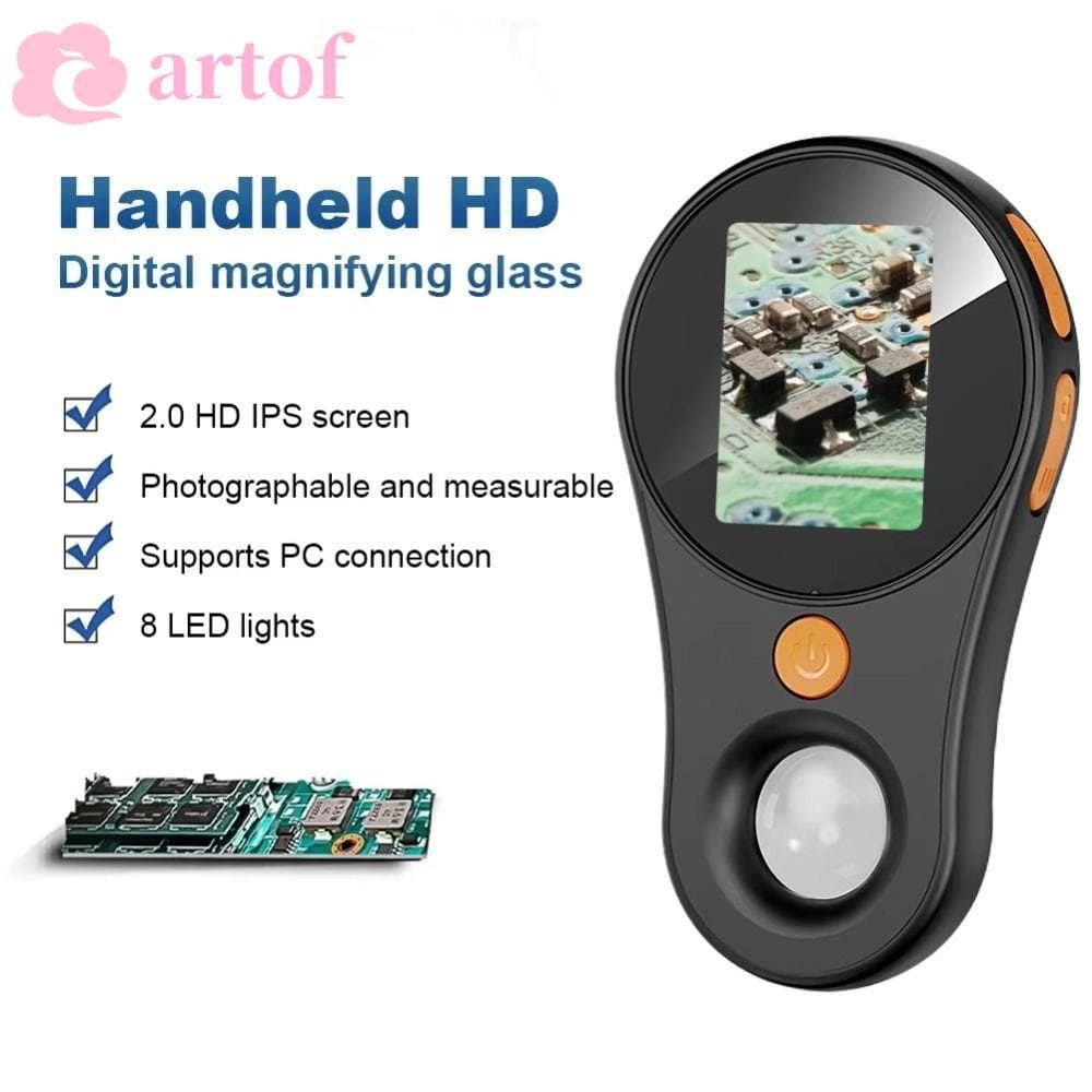 Microscópio De Bolso ARTOF , Digital Infantil Portátil Com Tela IPS De 2 Polegadas , Lupa