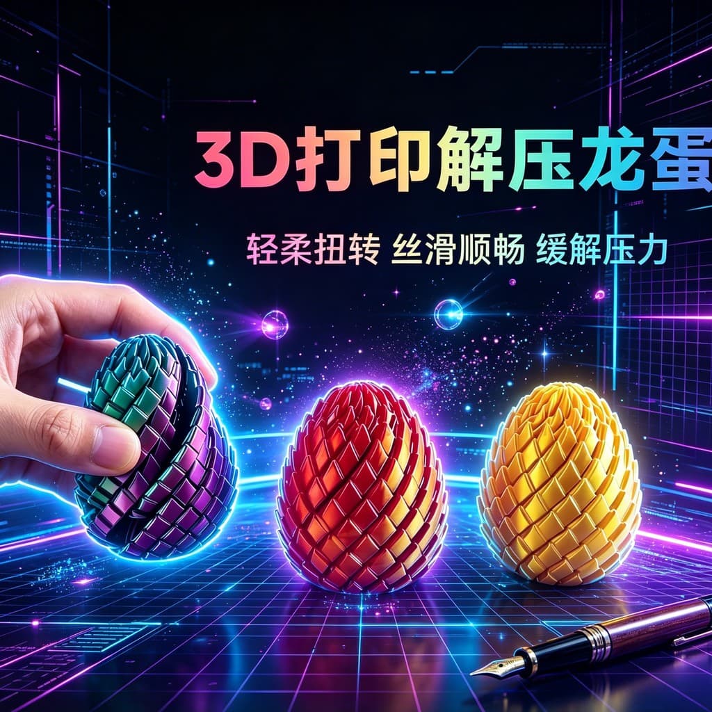 Impressão 3d descompressão dragão ovo deformável dragão ovo torção música Shuttle bola 2026 brinquedo quente brinquedo d